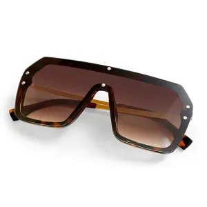 Retro Oversized Shield Square Sunglasses