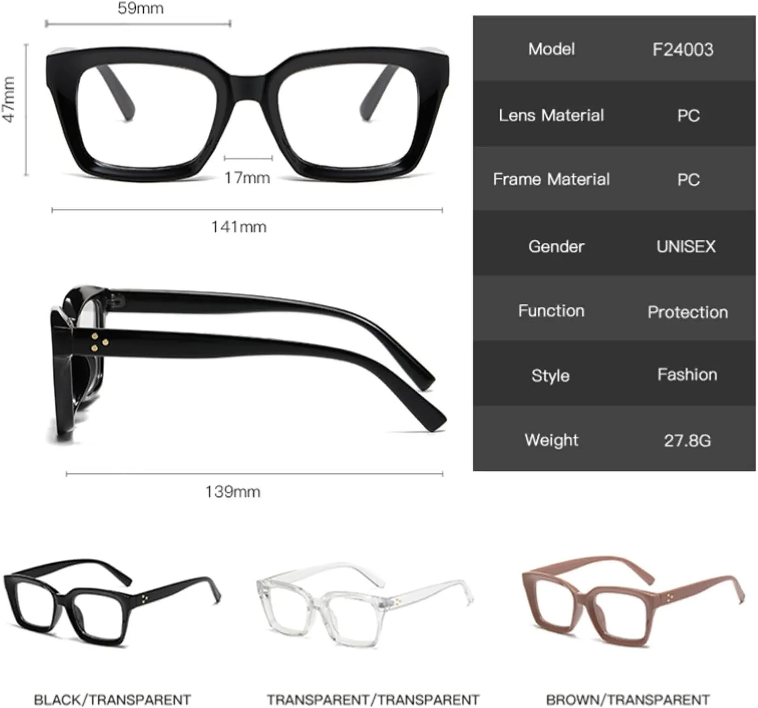 Retro Rectangle Large Frame Glasses Frame Women Fashion Style