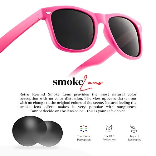 Retro Rewind Polarized Sunglasses for Men and Women - UV Protection Classic Mens Womens Sun Glasses - Cool Vintage 80s Shades