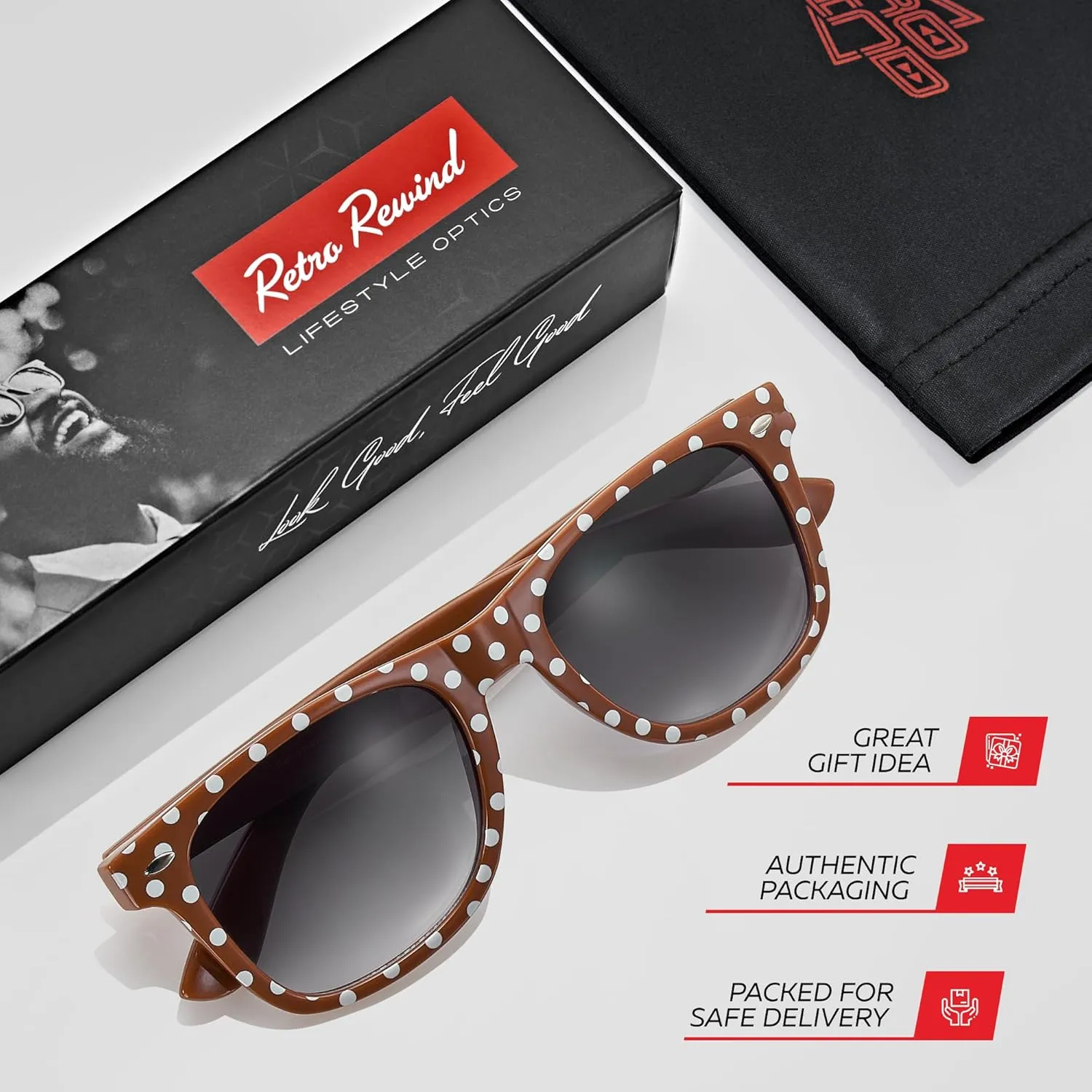 Retro Rewind Polka Dot Vintage Fashion Sunglasses for Women UV400