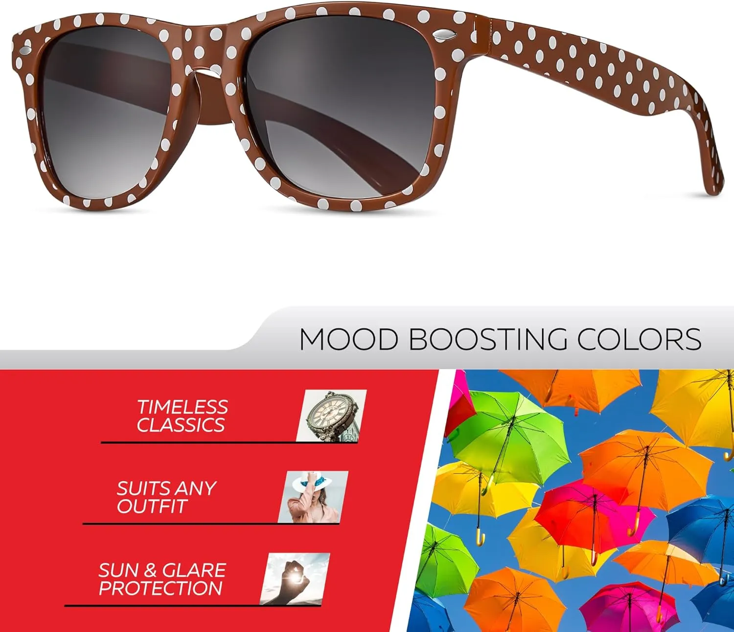 Retro Rewind Polka Dot Vintage Fashion Sunglasses for Women UV400