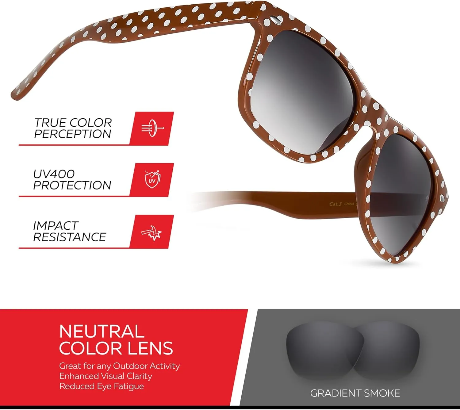 Retro Rewind Polka Dot Vintage Fashion Sunglasses for Women UV400