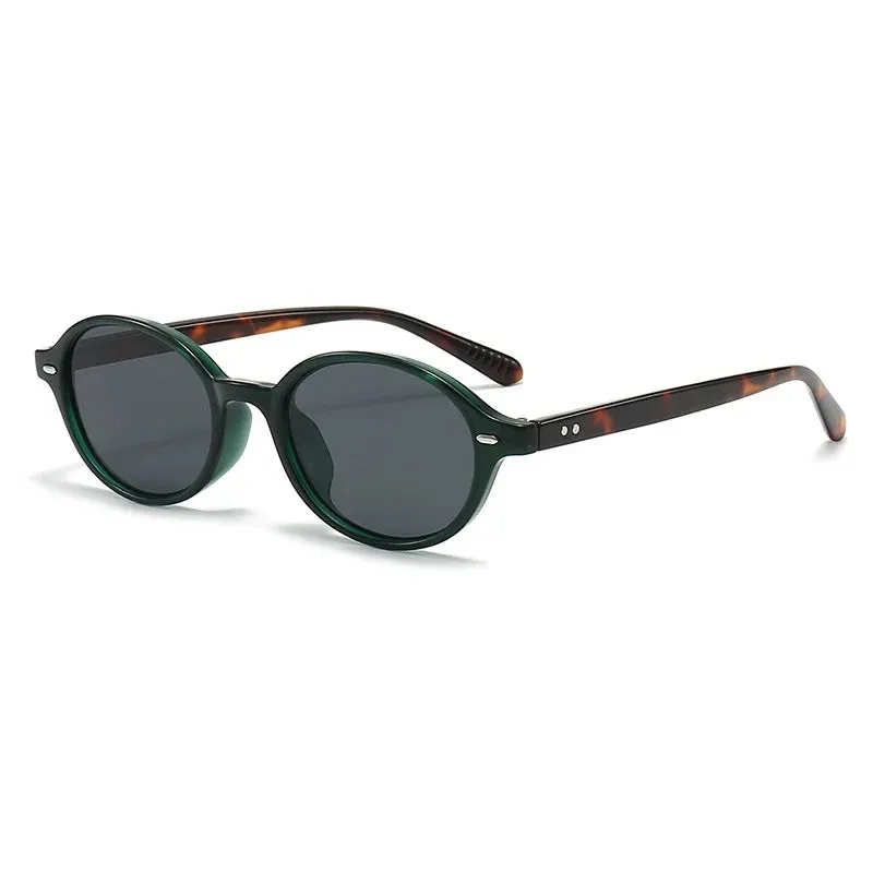 Retro Small Oval Sunglasses Women Men Rivets Shades UV400