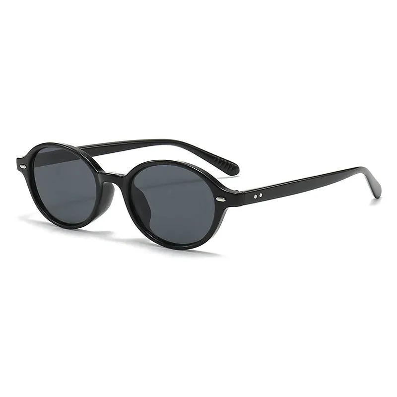 Retro Small Oval Sunglasses Women Men Rivets Shades UV400