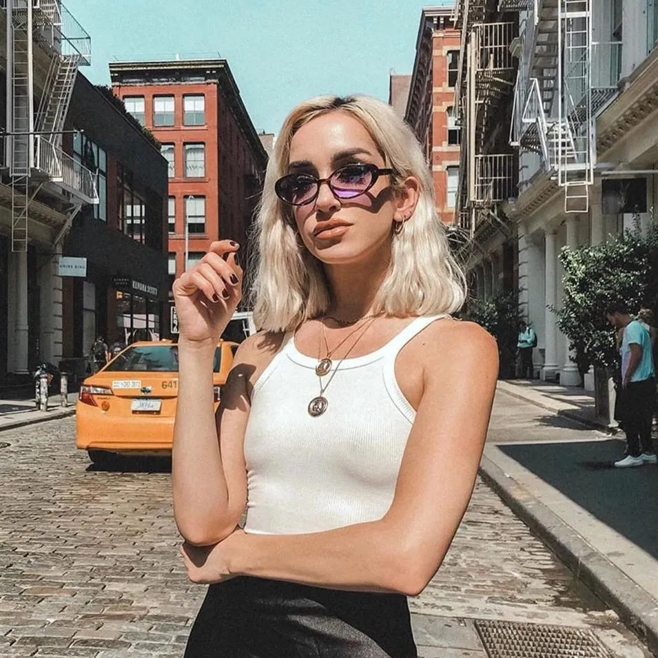 Retro Small Rectangle Color Toned Lens Sunglasses C751