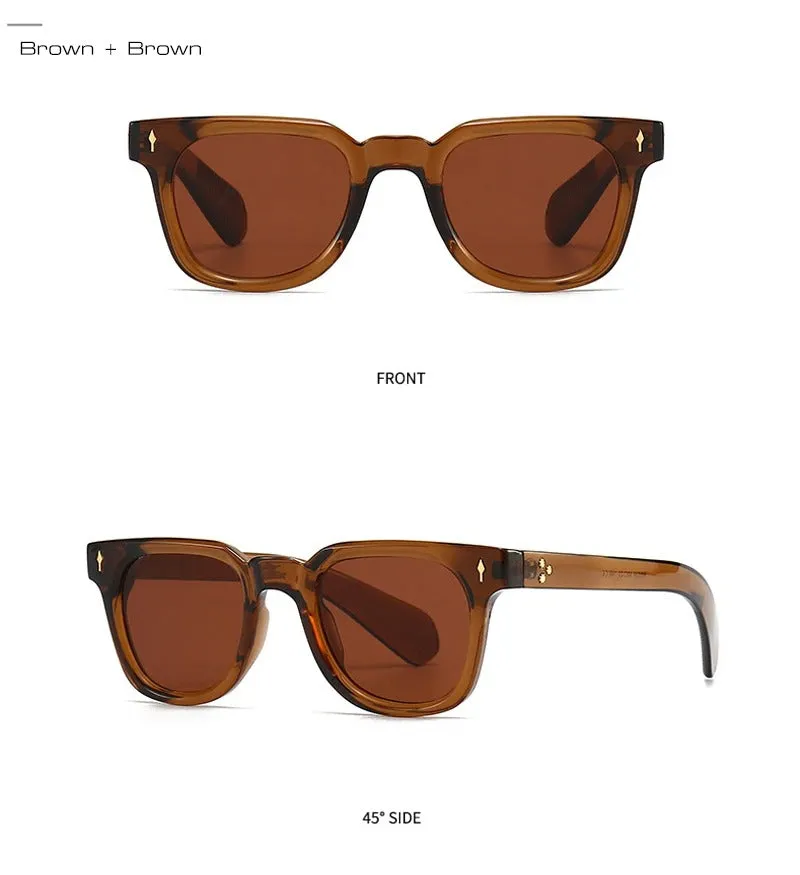 Retro Square Rivets Sunglasses