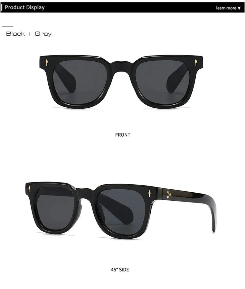 Retro Square Rivets Sunglasses