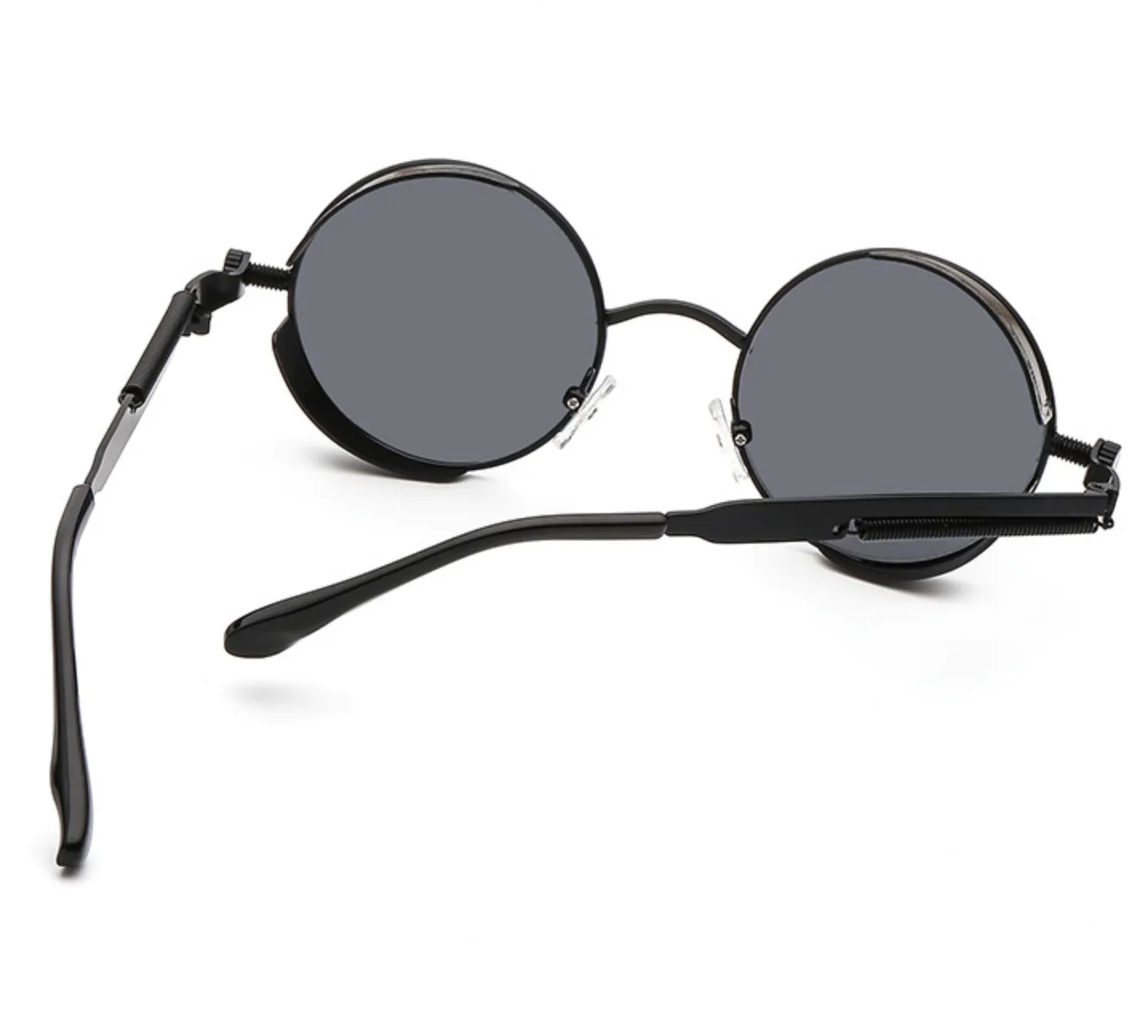 Retro Style Round Shape Sunglasses with Metal Frames