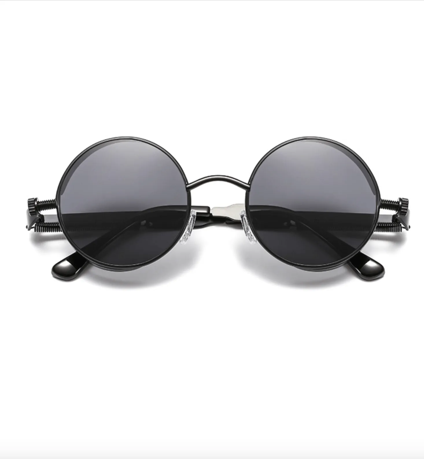 Retro Style Round Shape Sunglasses with Metal Frames