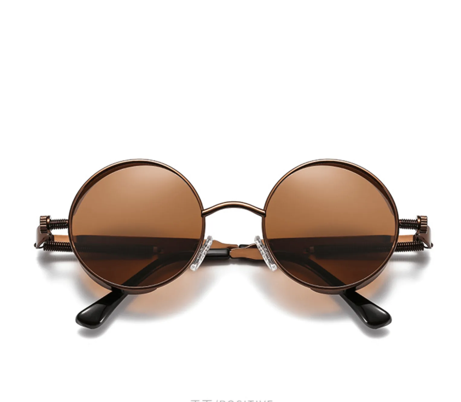 Retro Style Round Shape Sunglasses with Metal Frames