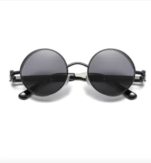 Retro Style Round Shape Sunglasses with Metal Frames