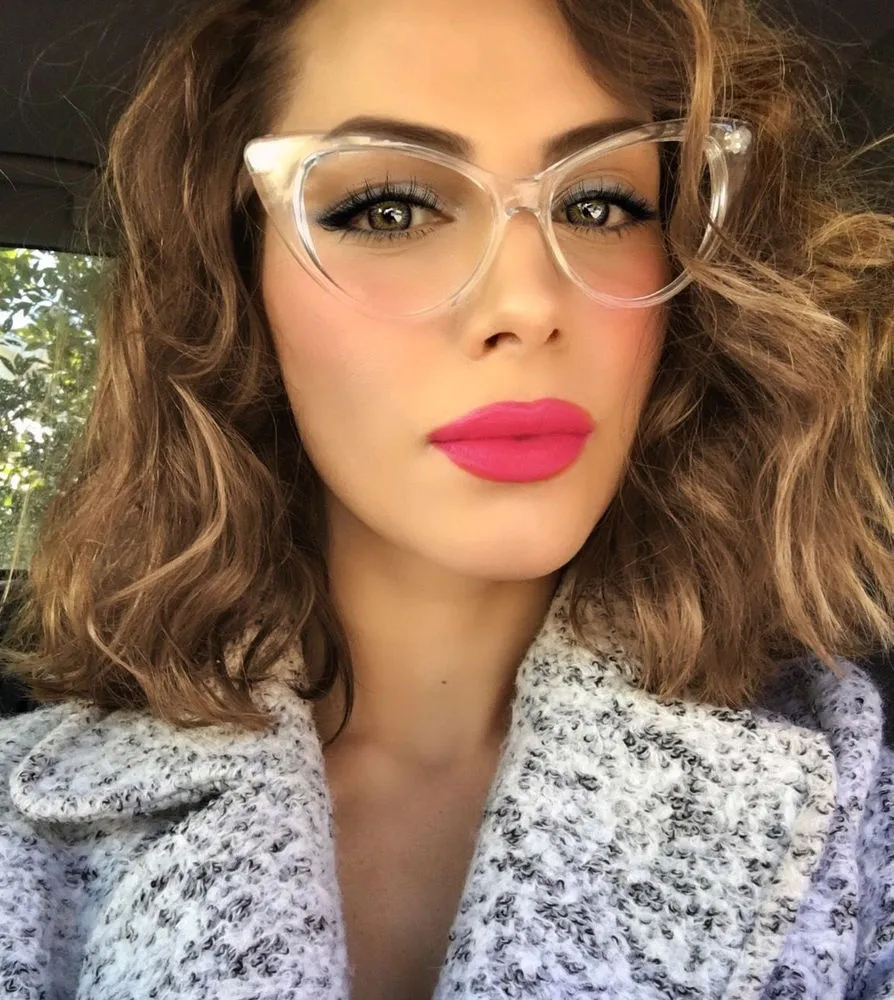 Retro Tortoise Sexy Women Cat Eye Clear Glasses