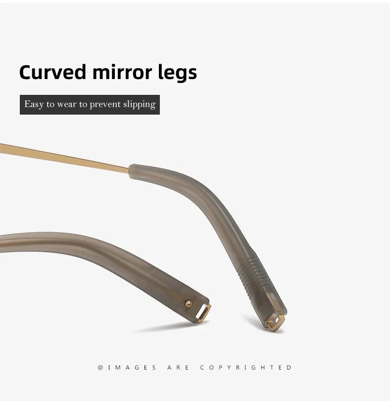 Reven Jate Men's Full Rim Double Bridge Round Titanium Eyeglasses Pux420