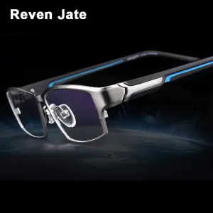 Reven Jate Men's Full Rim Ip Electronic Plated Titanium Eyeglasses Ej267
