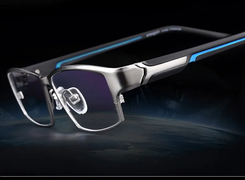 Reven Jate Men's Full Rim Ip Electronic Plated Titanium Eyeglasses Ej267