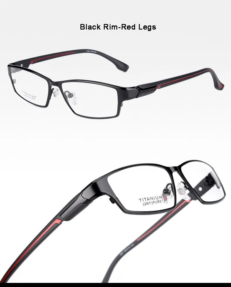 Reven Jate Men's Full Rim Ip Electronic Plated Titanium Eyeglasses Ej267