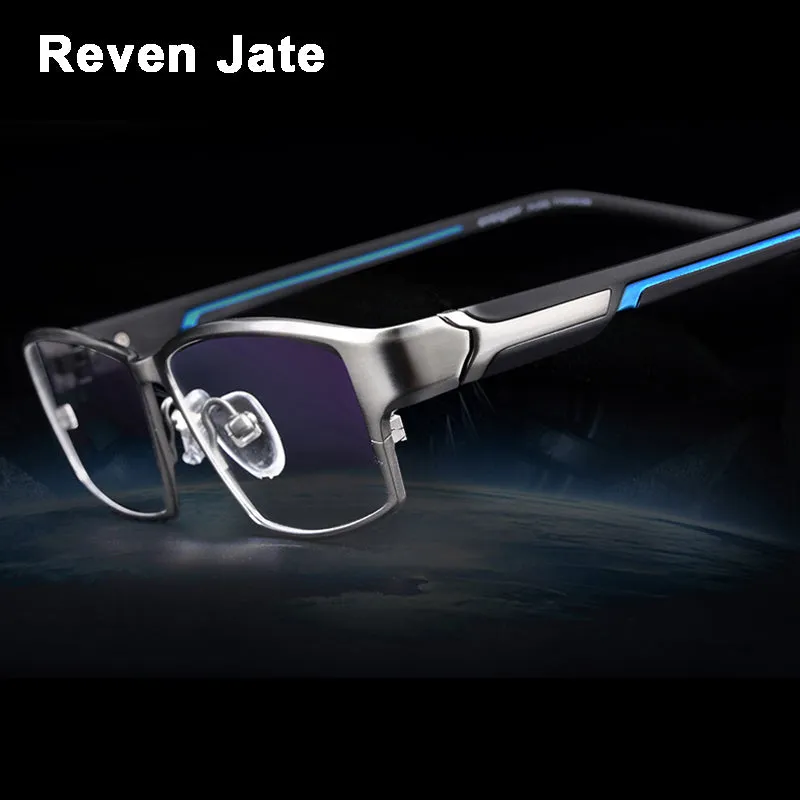 Reven Jate Men's Full Rim Ip Electronic Plated Titanium Eyeglasses Ej267