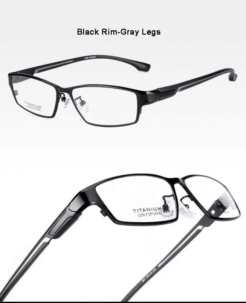 Reven Jate Men's Full Rim Ip Electronic Plated Titanium Eyeglasses Ej267