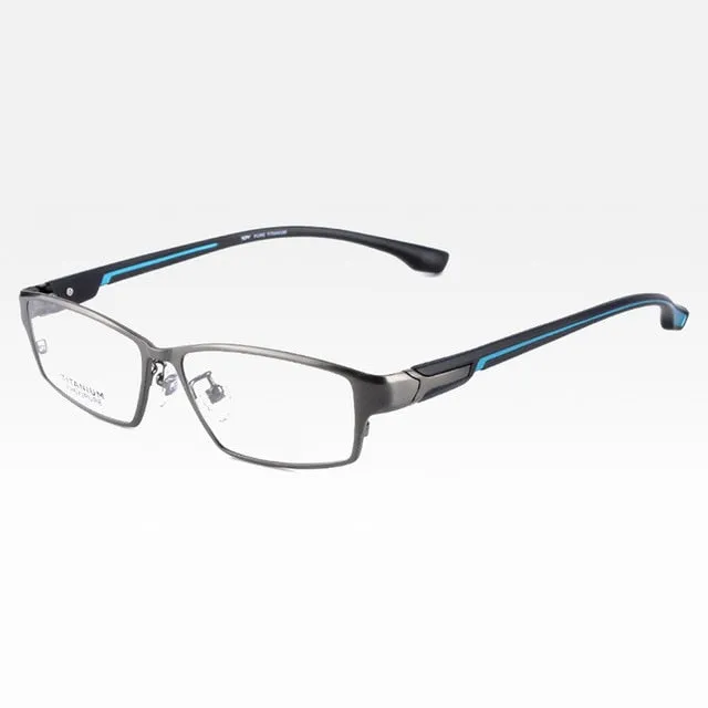 Reven Jate Men's Full Rim Ip Electronic Plated Titanium Eyeglasses Ej267
