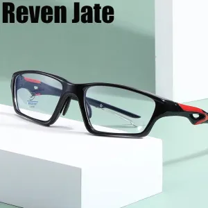 Reven Jate Men's Full Rim Rectangle Plastic Eyeglasses 81278