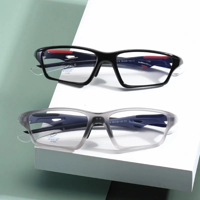 Reven Jate Men's Full Rim Rectangle Plastic Eyeglasses 81278
