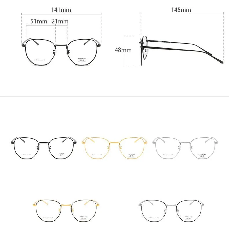 Reven Jate Men's Full Rim Round Alloy Eyeglasses 1814