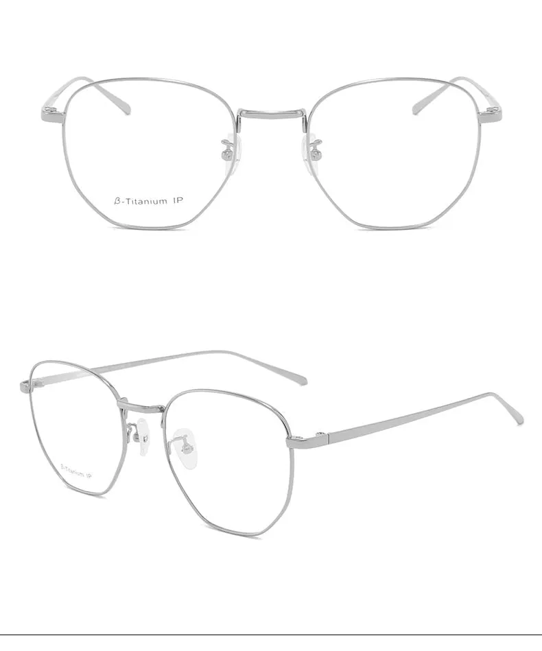 Reven Jate Men's Full Rim Round Alloy Eyeglasses 1814