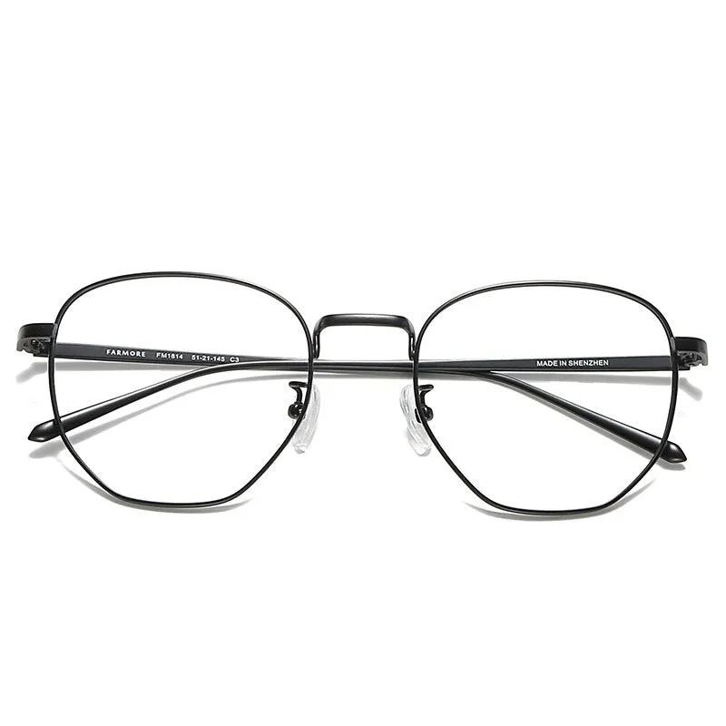 Reven Jate Men's Full Rim Round Alloy Eyeglasses 1814