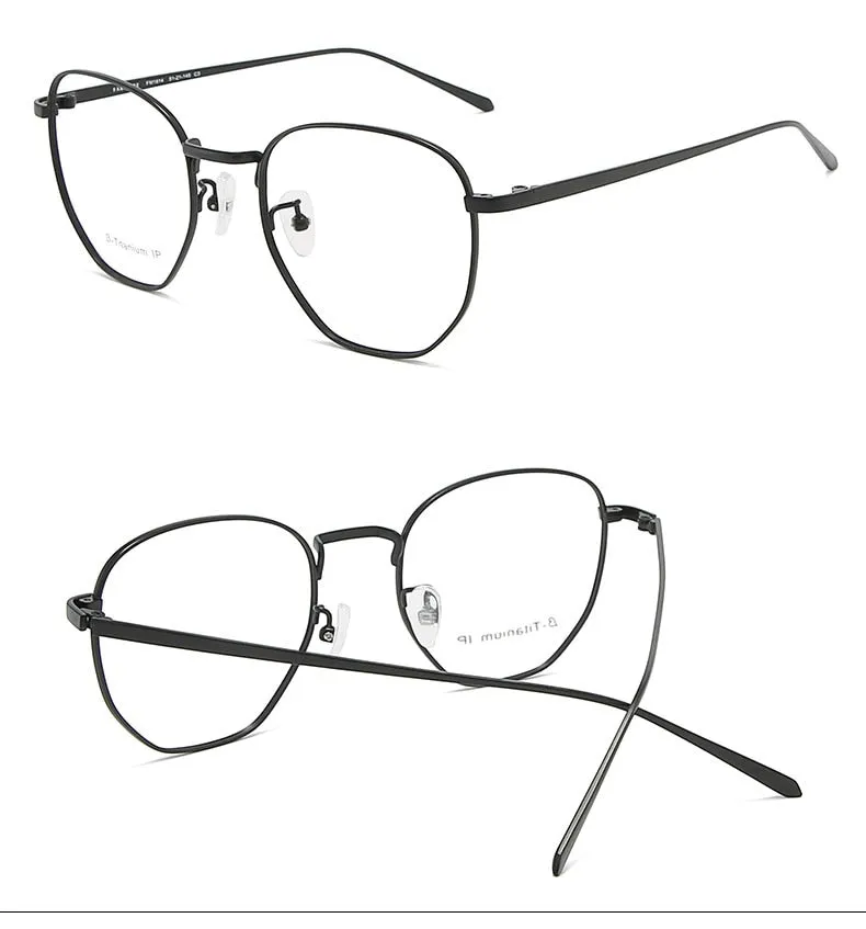Reven Jate Men's Full Rim Round Alloy Eyeglasses 1814