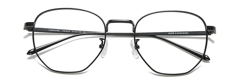 Reven Jate Men's Full Rim Round Alloy Eyeglasses 1814
