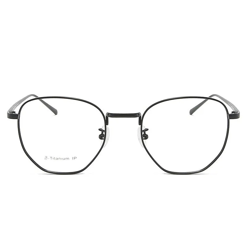 Reven Jate Men's Full Rim Round Alloy Eyeglasses 1814