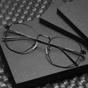 Reven Jate Men's Full Rim Round Alloy Eyeglasses 1814