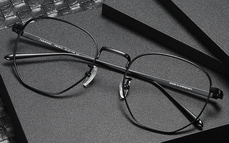 Reven Jate Men's Full Rim Round Alloy Eyeglasses 1814