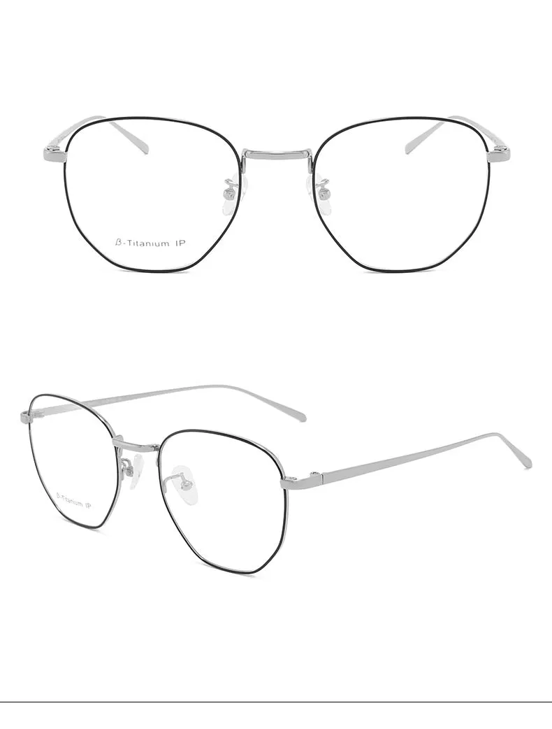 Reven Jate Men's Full Rim Round Alloy Eyeglasses 1814