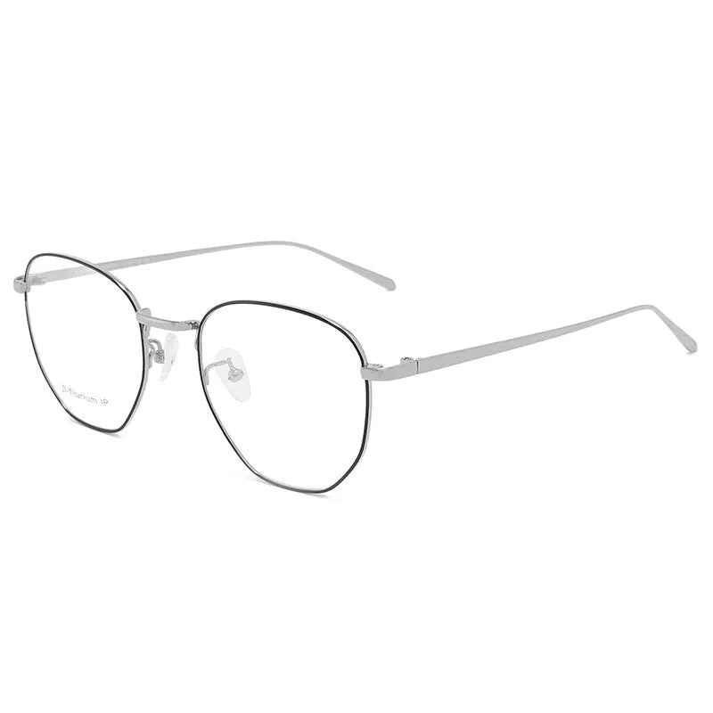 Reven Jate Men's Full Rim Round Alloy Eyeglasses 1814