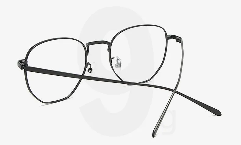 Reven Jate Men's Full Rim Round Alloy Eyeglasses 1814