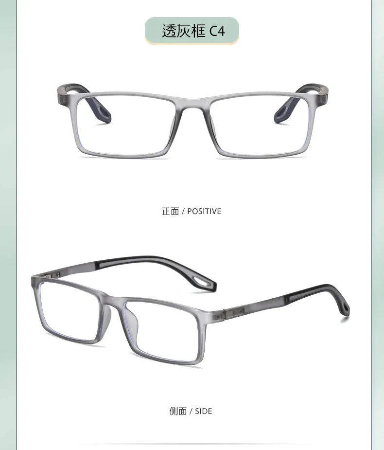 Reven Jate Mens Full Rim Square Plastic Eyeglasses 81308