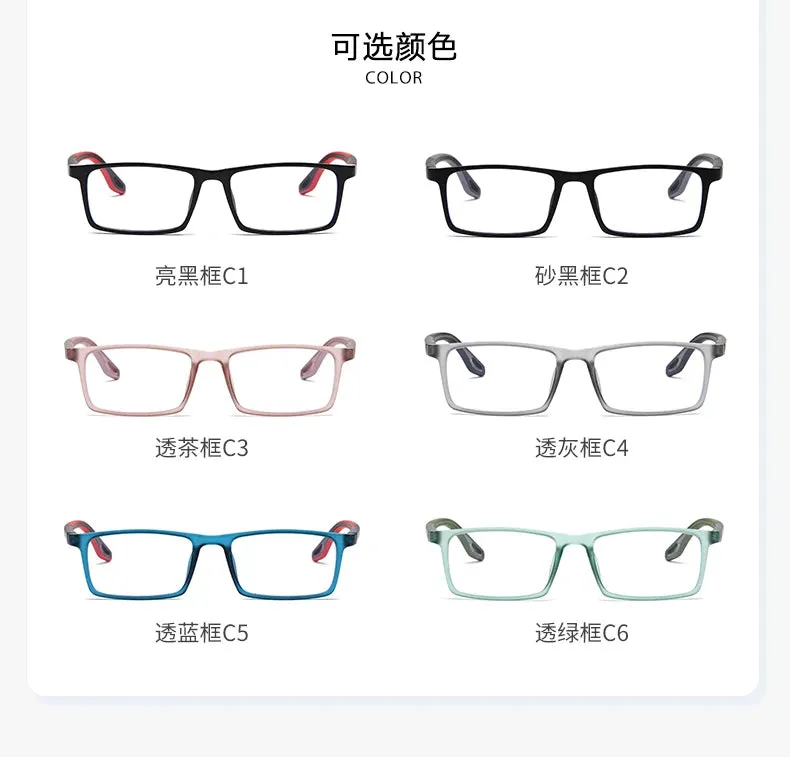 Reven Jate Mens Full Rim Square Plastic Eyeglasses 81308