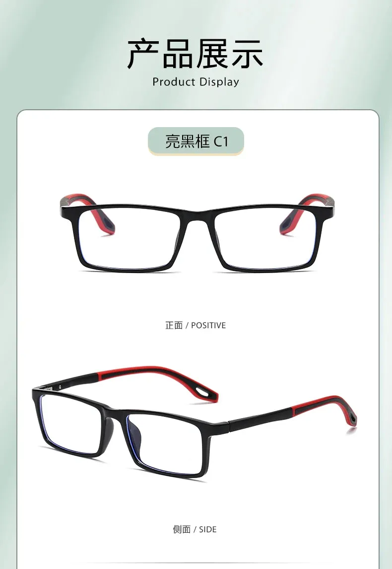 Reven Jate Mens Full Rim Square Plastic Eyeglasses 81308