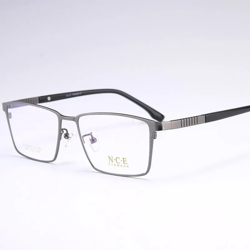 Reven Jate Men's Full Rim Square Titanium Eyeglasses 5007
