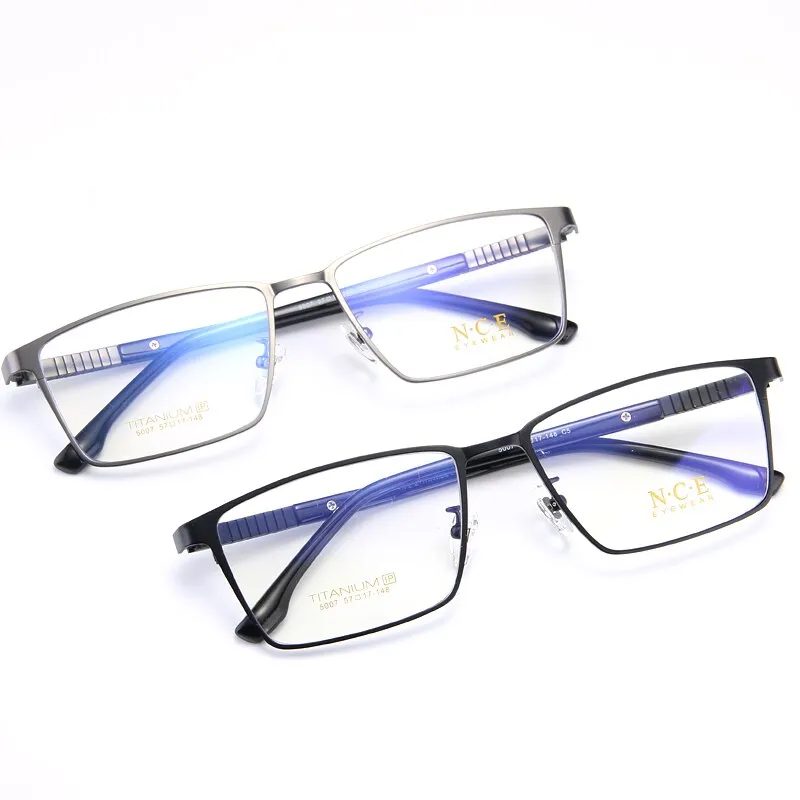Reven Jate Men's Full Rim Square Titanium Eyeglasses 5007