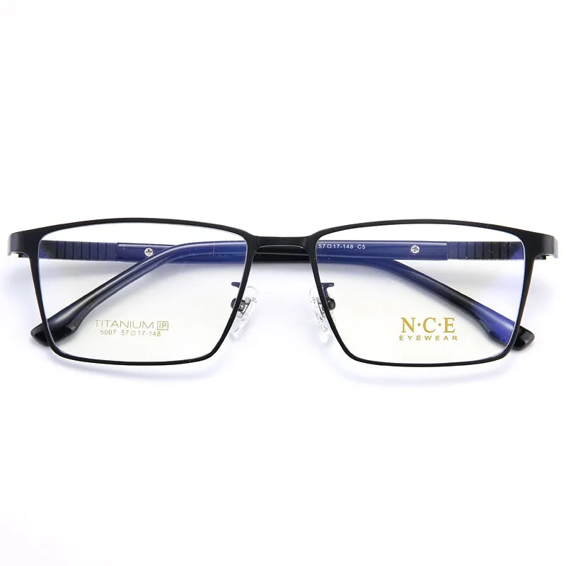 Reven Jate Men's Full Rim Square Titanium Eyeglasses 5007