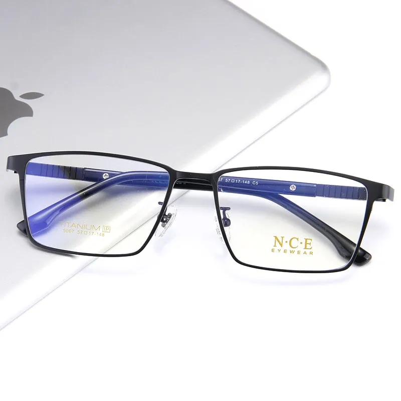Reven Jate Men's Full Rim Square Titanium Eyeglasses 5007