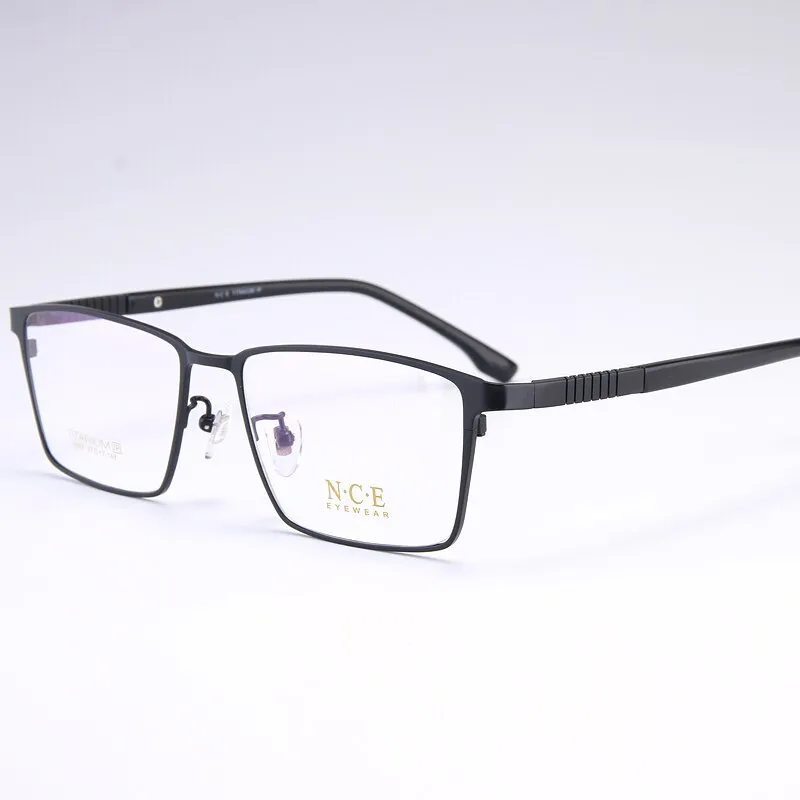 Reven Jate Men's Full Rim Square Titanium Eyeglasses 5007