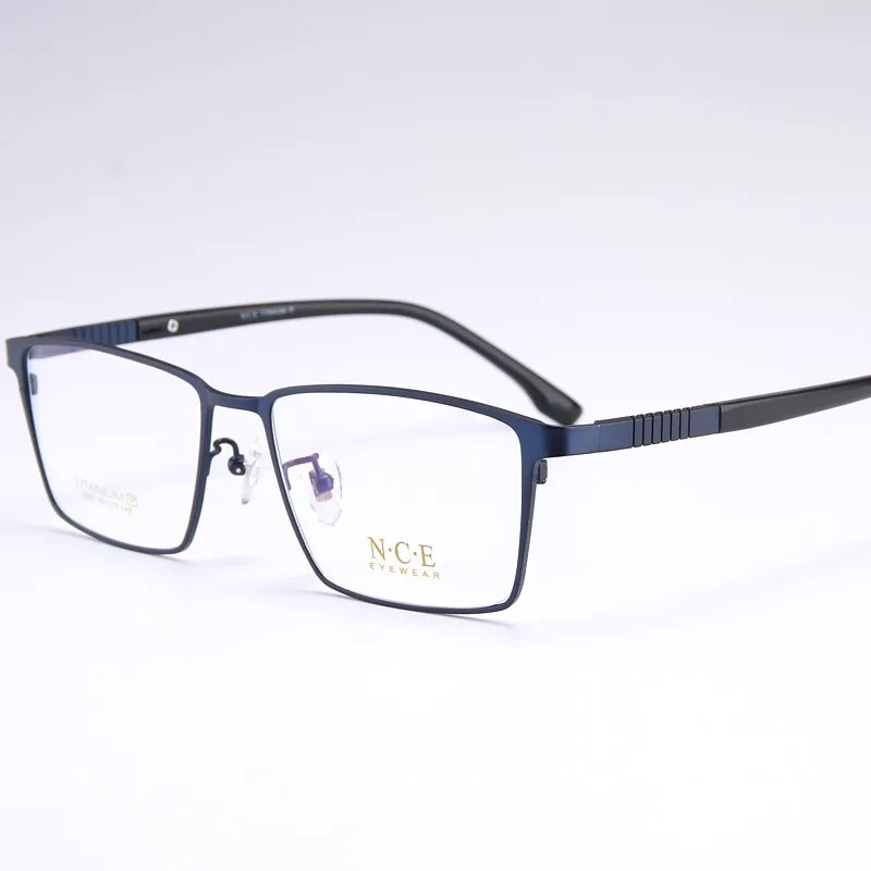 Reven Jate Men's Full Rim Square Titanium Eyeglasses 5007