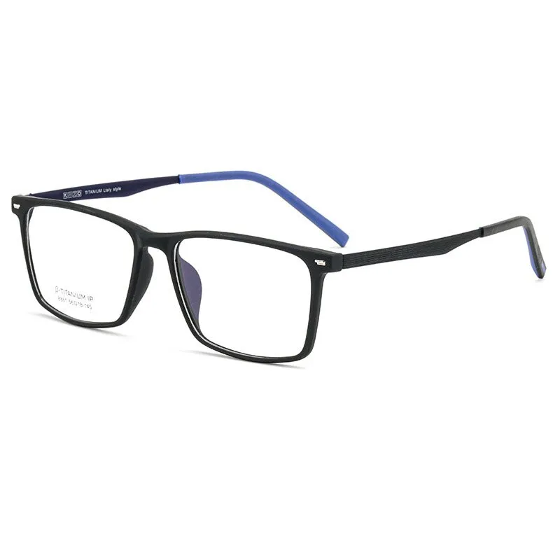 Reven Jate Men's Full Rim Square Titanium Eyeglasses 8881
