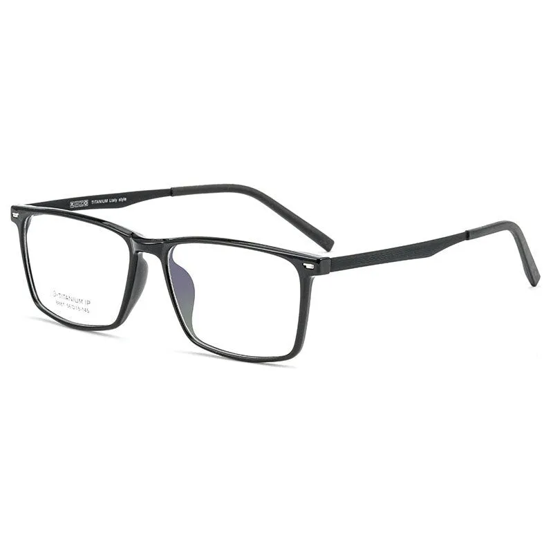 Reven Jate Men's Full Rim Square Titanium Eyeglasses 8881