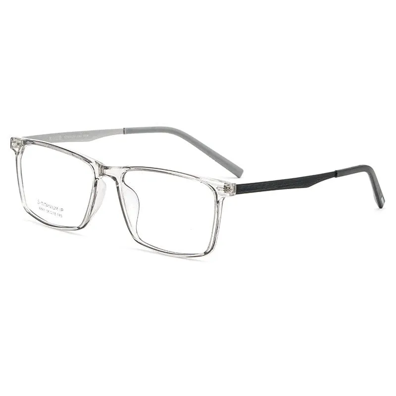 Reven Jate Men's Full Rim Square Titanium Eyeglasses 8881