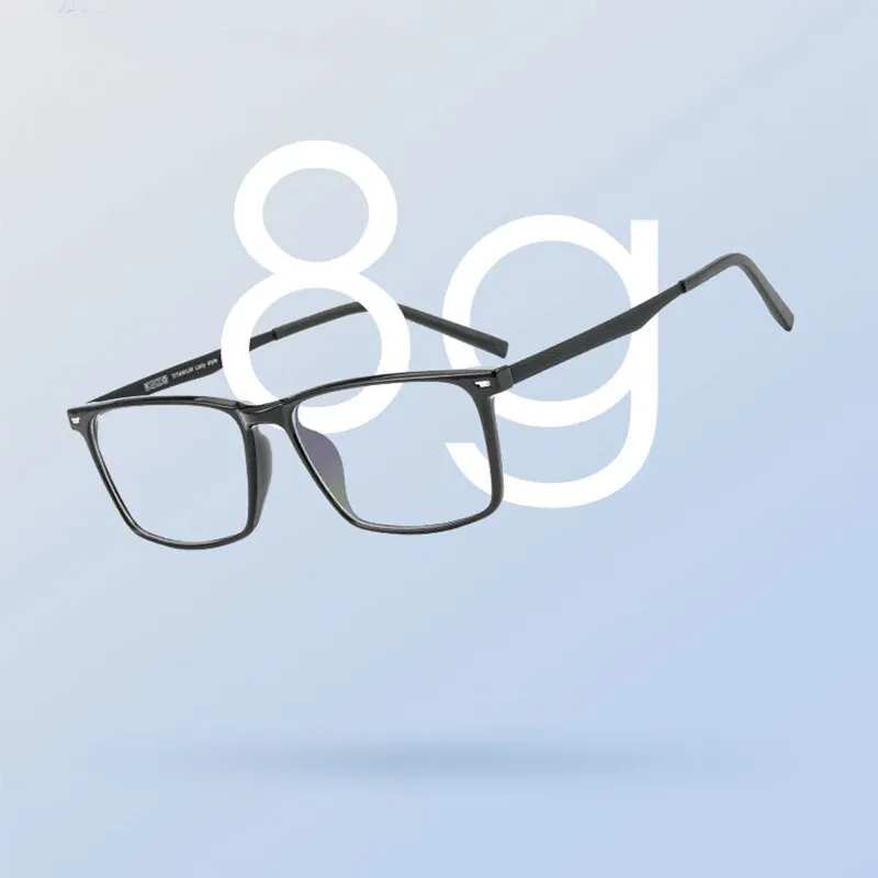 Reven Jate Men's Full Rim Square Titanium Eyeglasses 8881