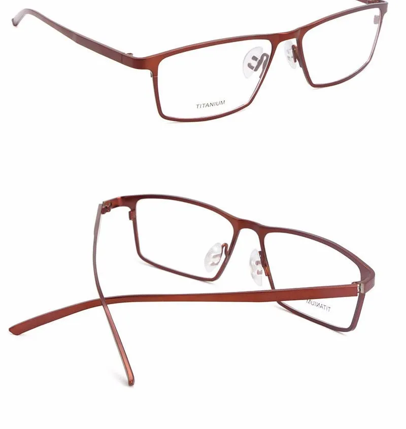 Reven Jate Men's Full Rim Square Titanium Eyeglasses P8184